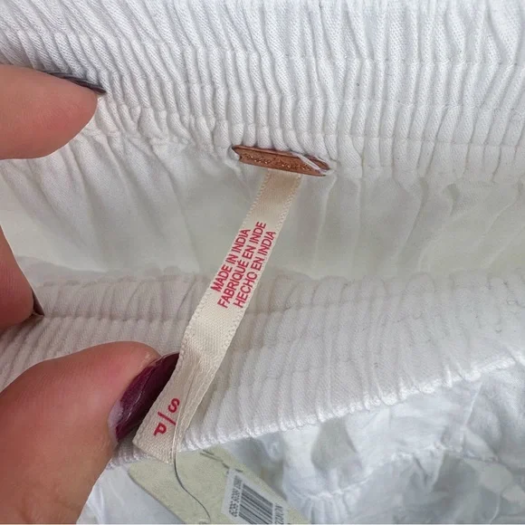 Free People In Full Swing Midi Skirt Tiered Peasant Ivory White Cotton NEW Small - Picture 7 of 13